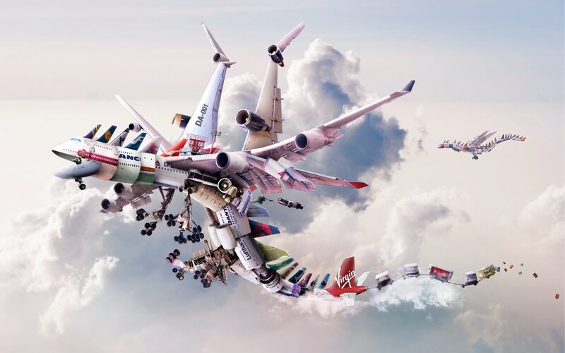 airplane collision art