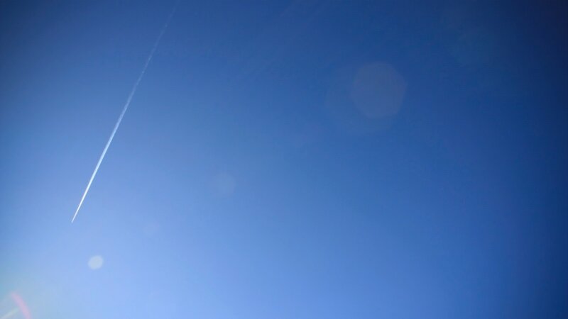 Airplane Contrail in Sky — Blue, Serene, Afternoon, Photograph