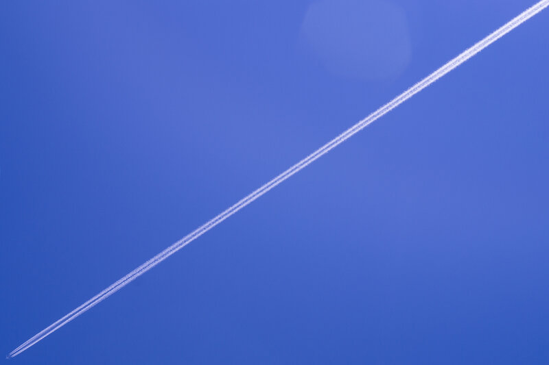 Airplane Contrails — Blue