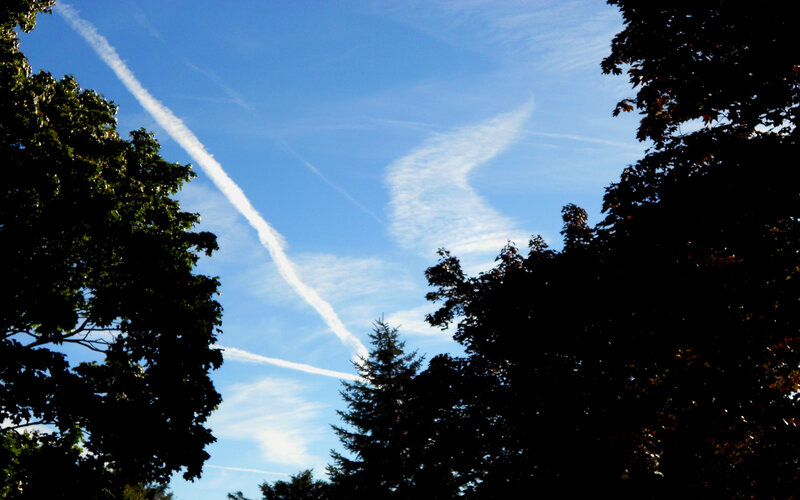 Airplane Contrails in Sky — Blue, Serene, Afternoon