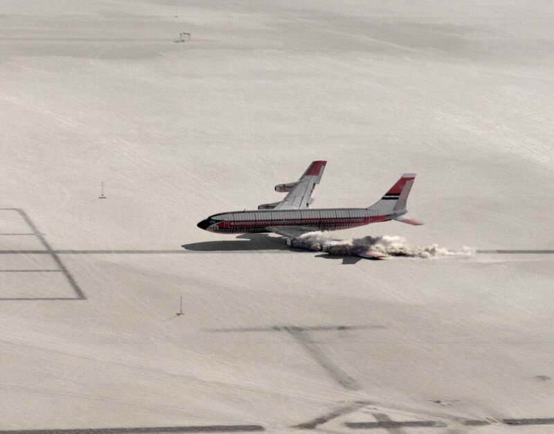 Airplane crash on runway