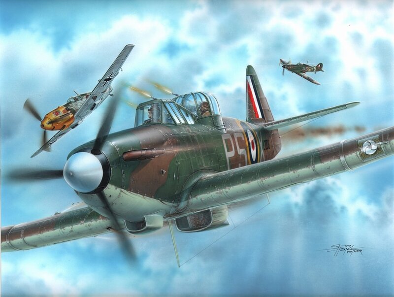 Airplane Dogfight — Blue, Dramatic, Afternoon