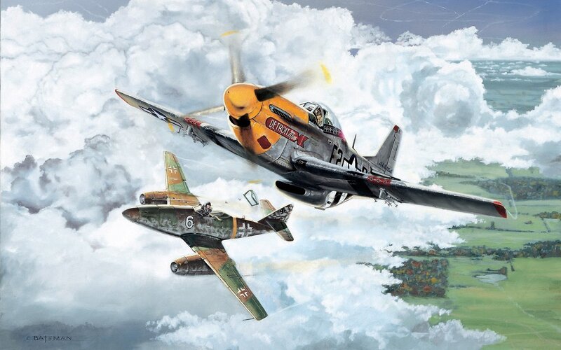 Airplane Dogfight — Gray, Dramatic