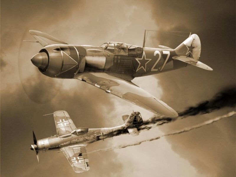 Airplane Dogfight — Sepia