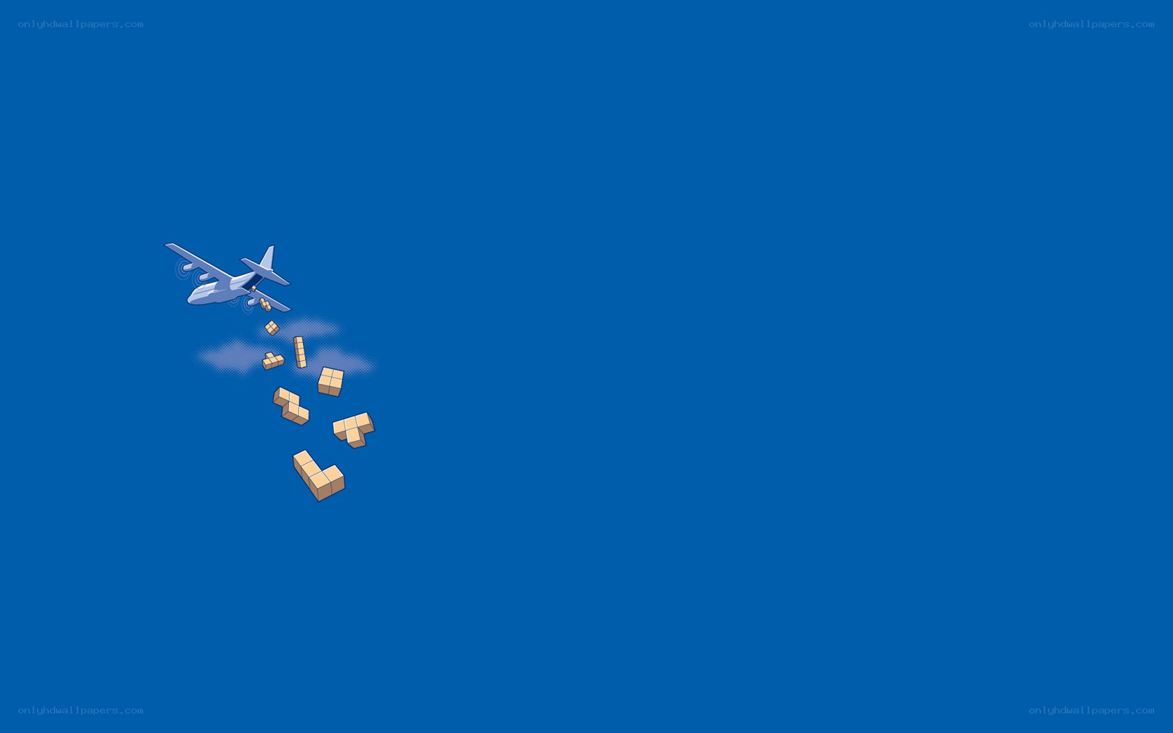 Airplane dropping blocks