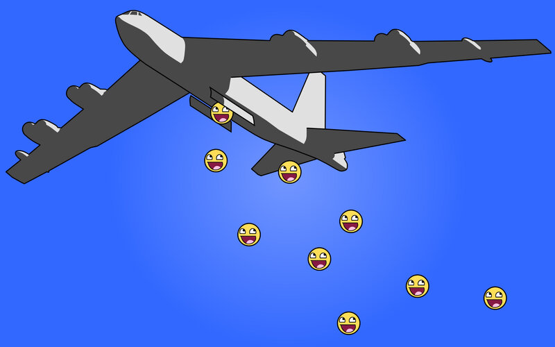 airplane dropping emojis