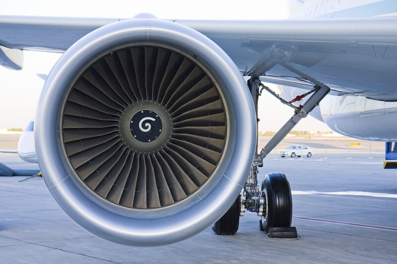 airplane engine close-up