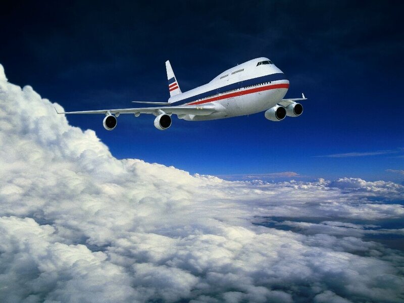 Airplane Flying Above Clouds — Blue, Dramatic, Afternoon