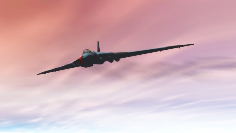 airplane flying at sunset