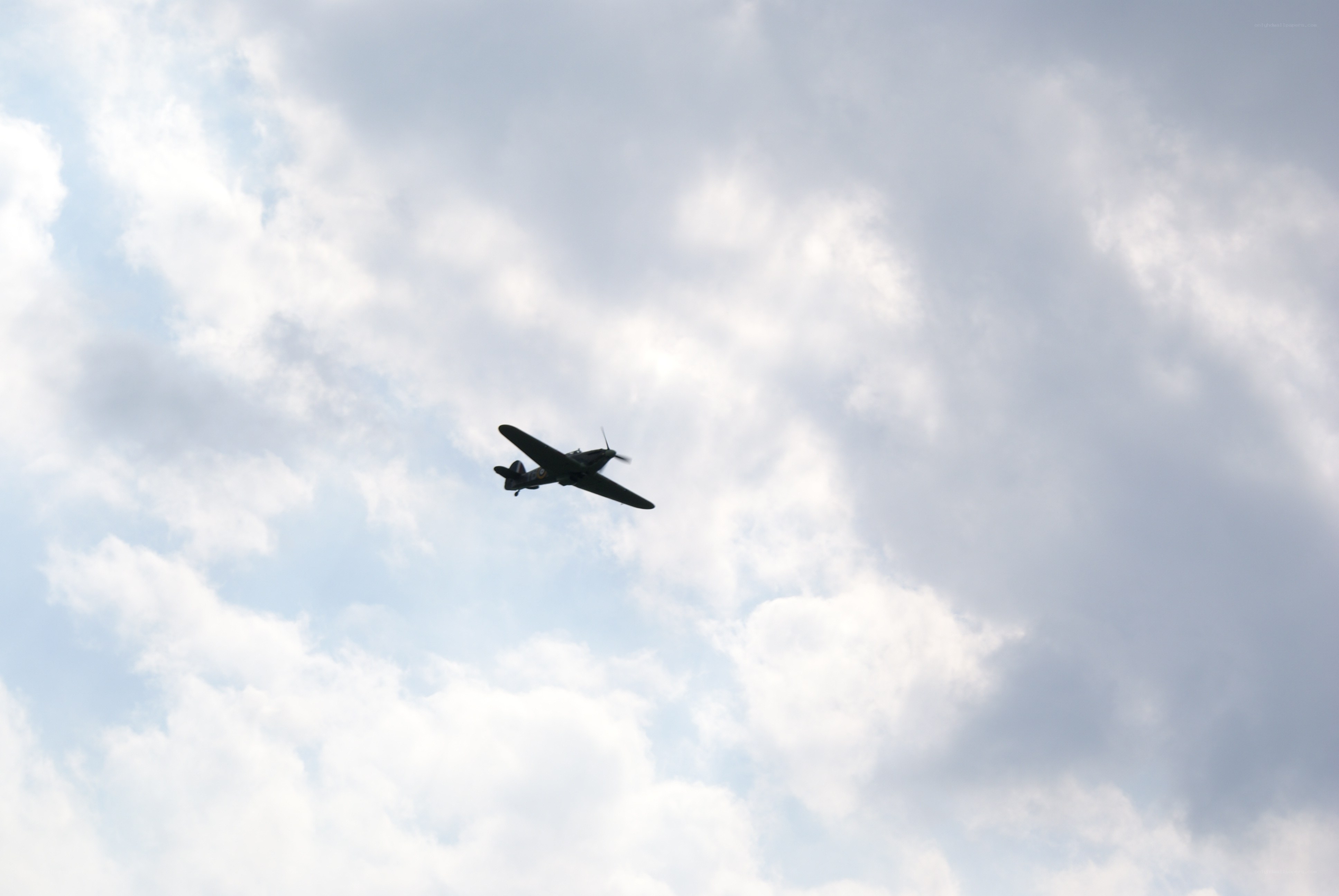 airplane flying in cloudy sky