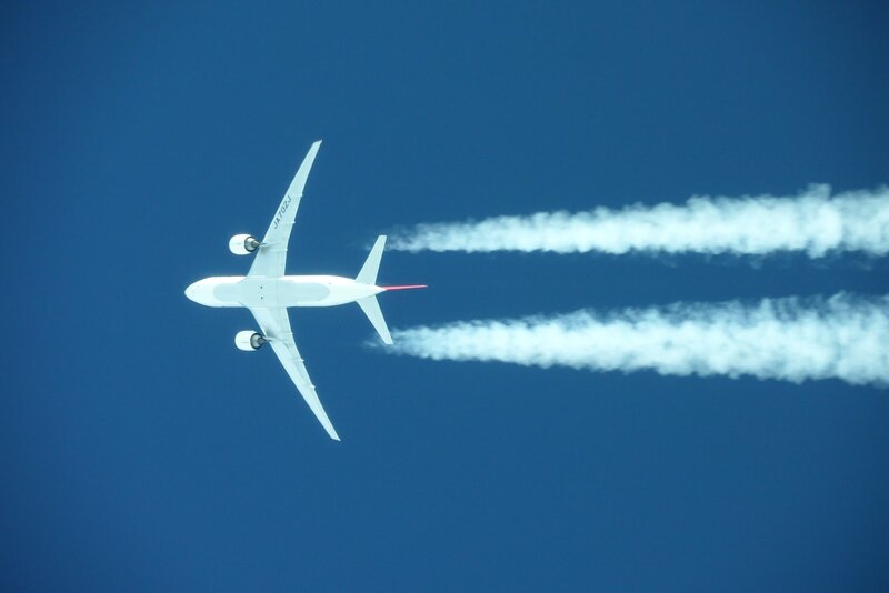 Airplane Flying in Sky — Blue, Serene, Afternoon
