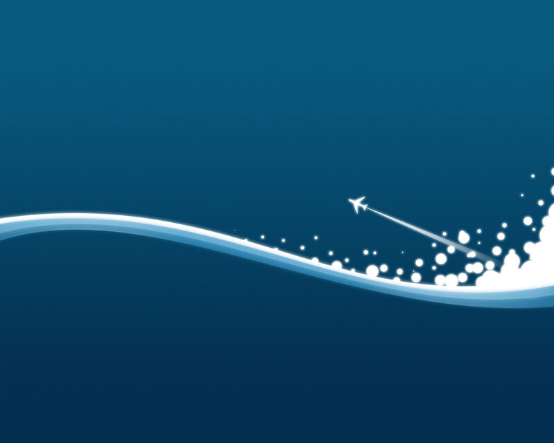 Airplane Flying in Sky — Blue, Serene