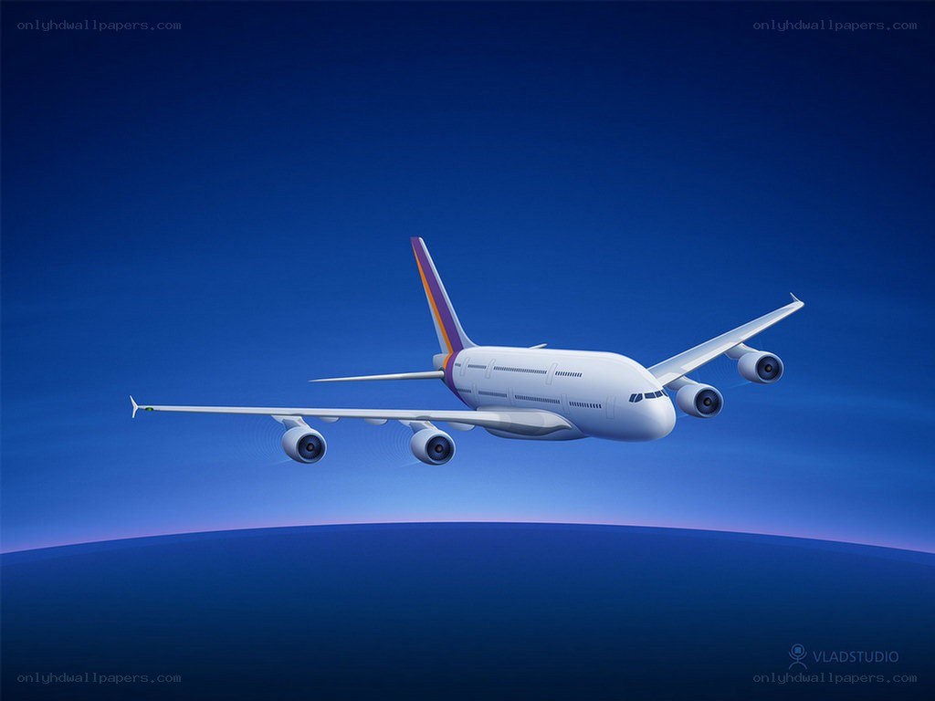 Airplane flying over Earth