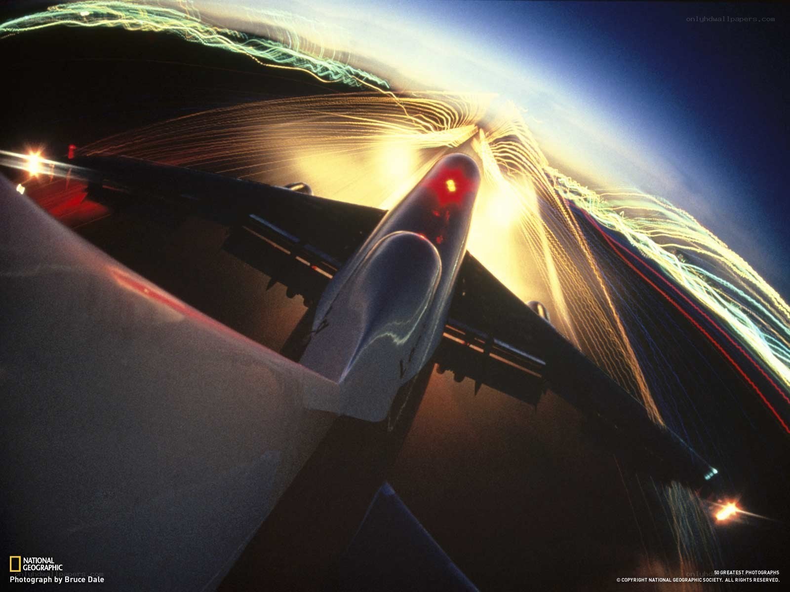 Airplane flying over Earth