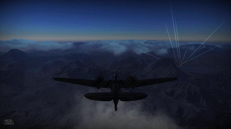 Airplane Flying over Mountains — Blue, Dramatic