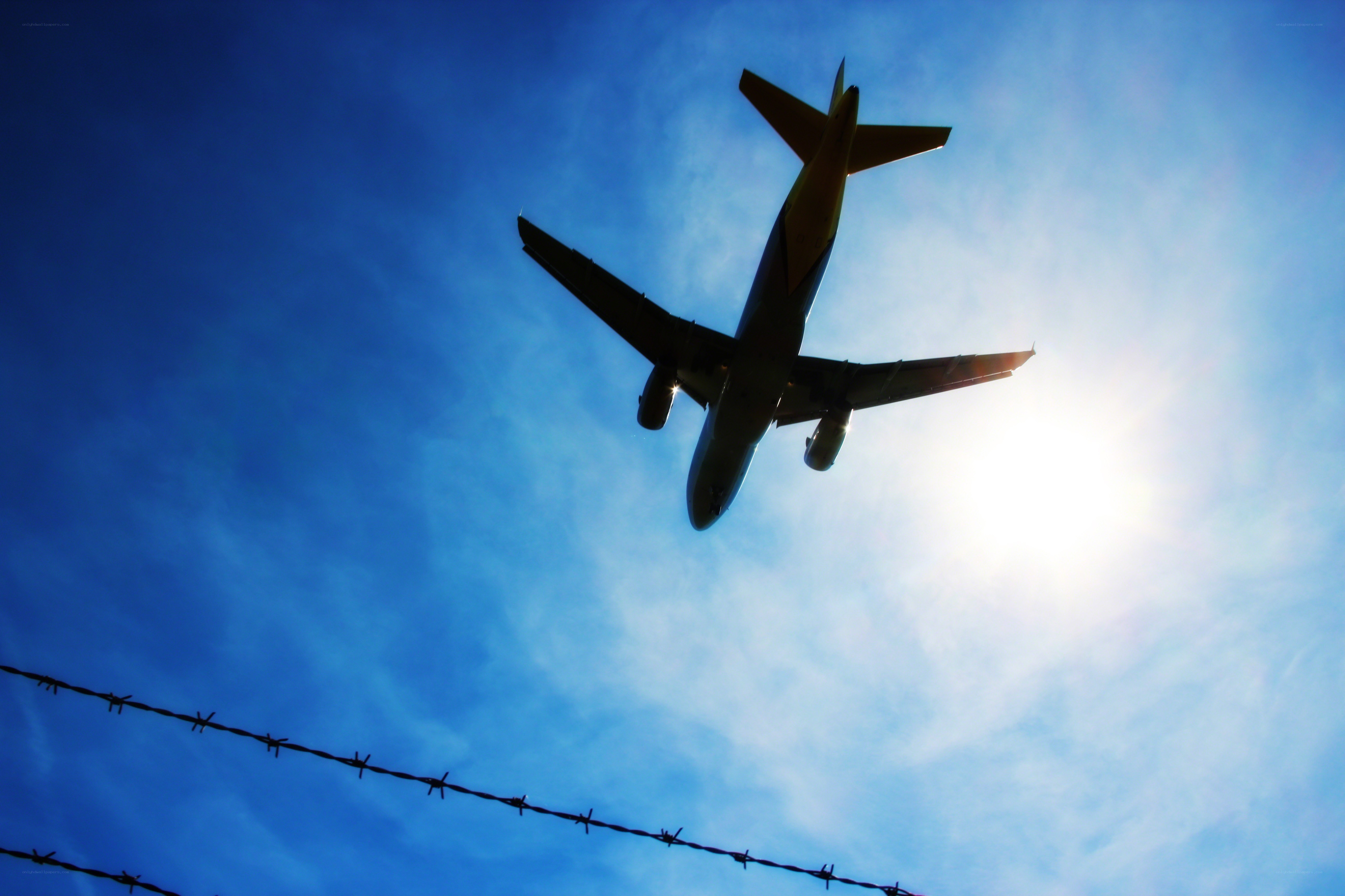 Airplane flying overhead