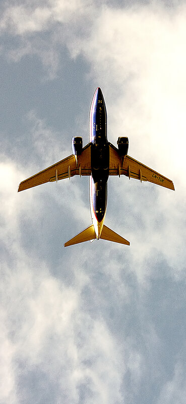 Airplane flying overhead