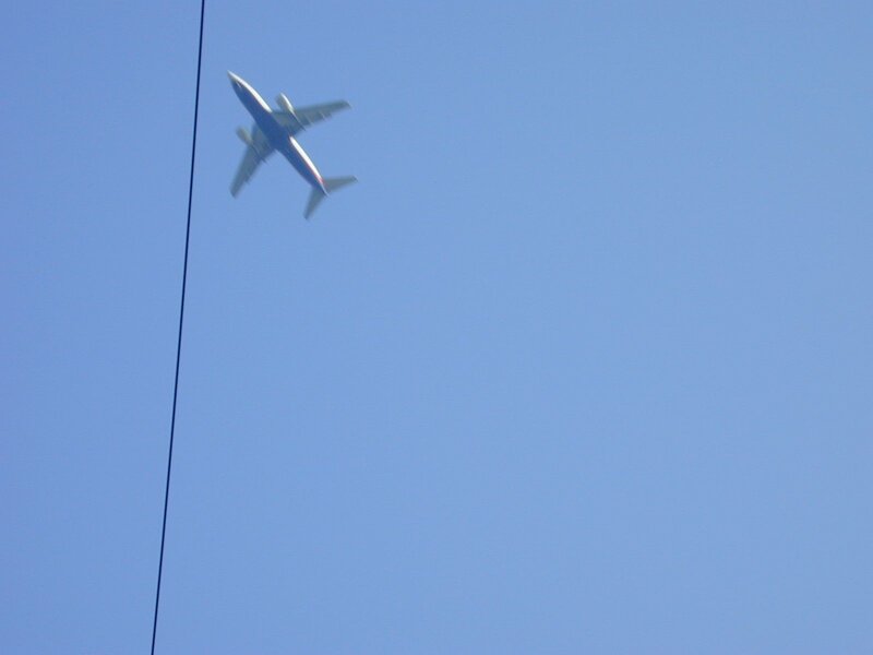 Airplane flying overhead