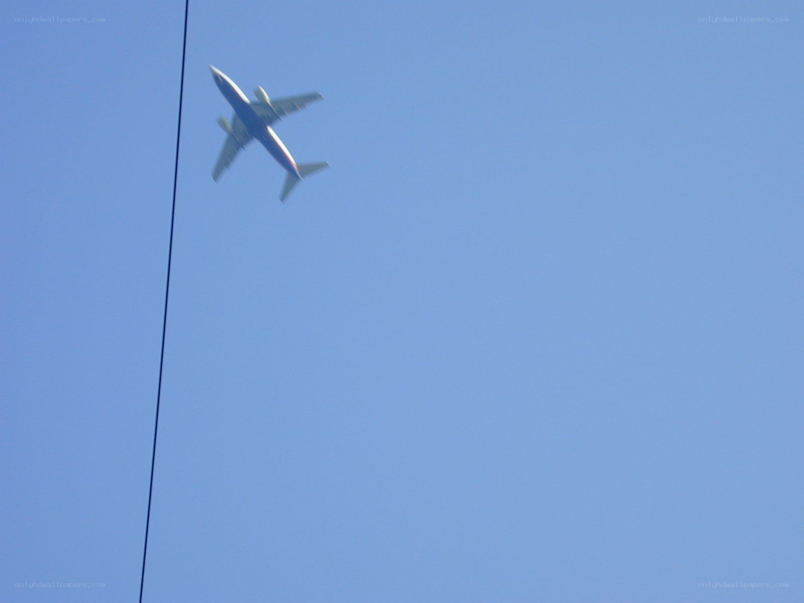 Airplane flying overhead