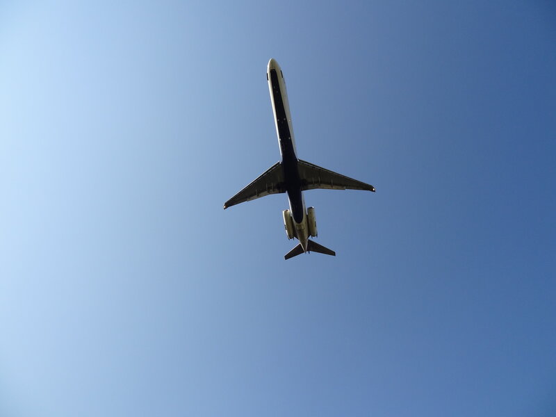 Airplane Flying Overhead — Blue, Serene