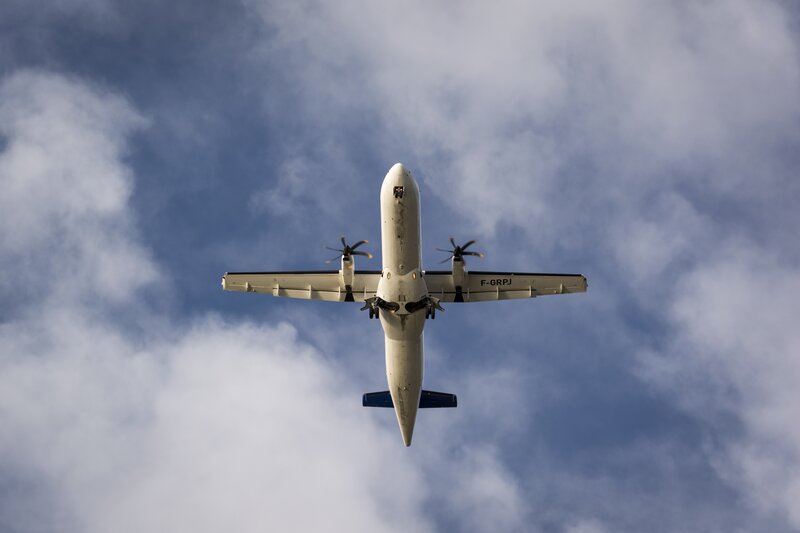 Airplane Flying Overhead — White