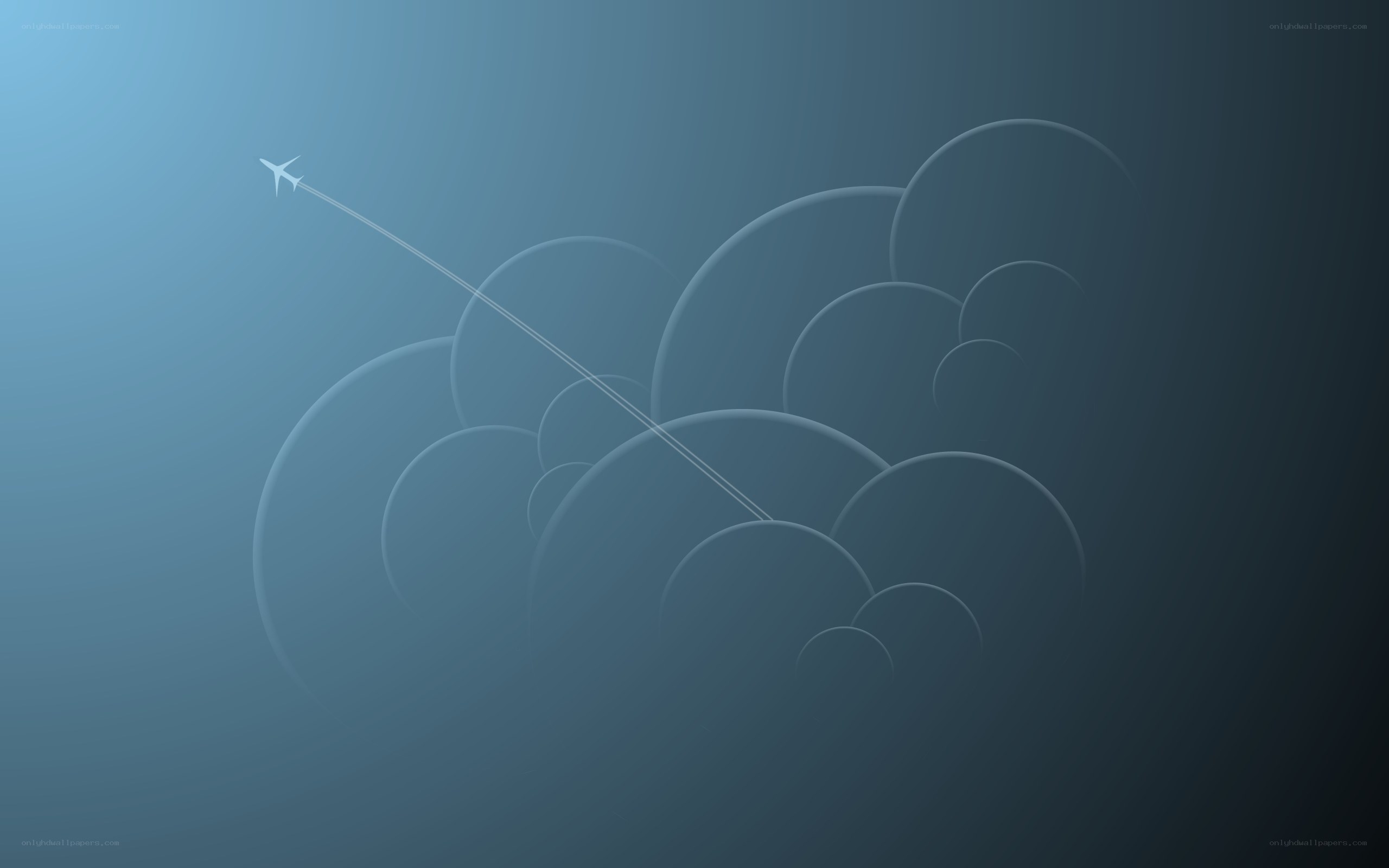 Airplane flying through clouds