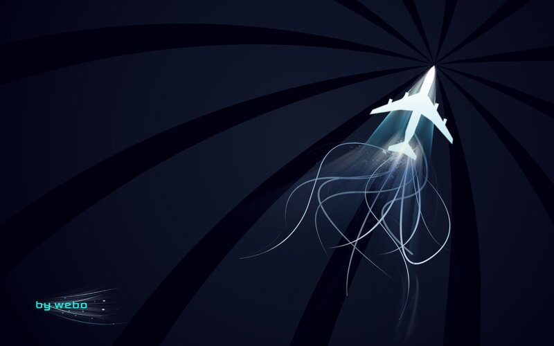 Airplane Flying Upward — Black
