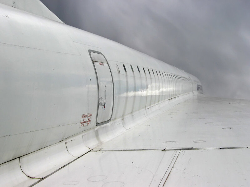 airplane fuselage and wing