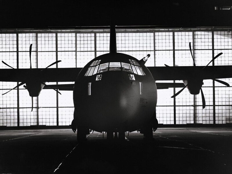 Airplane in a hangar