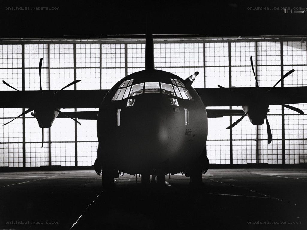 Airplane in a hangar