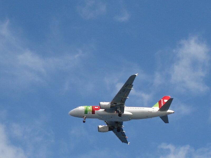 airplane in blue sky