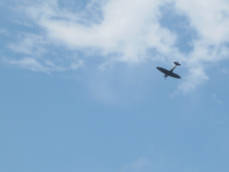 Airplane in Blue Sky — Clouds