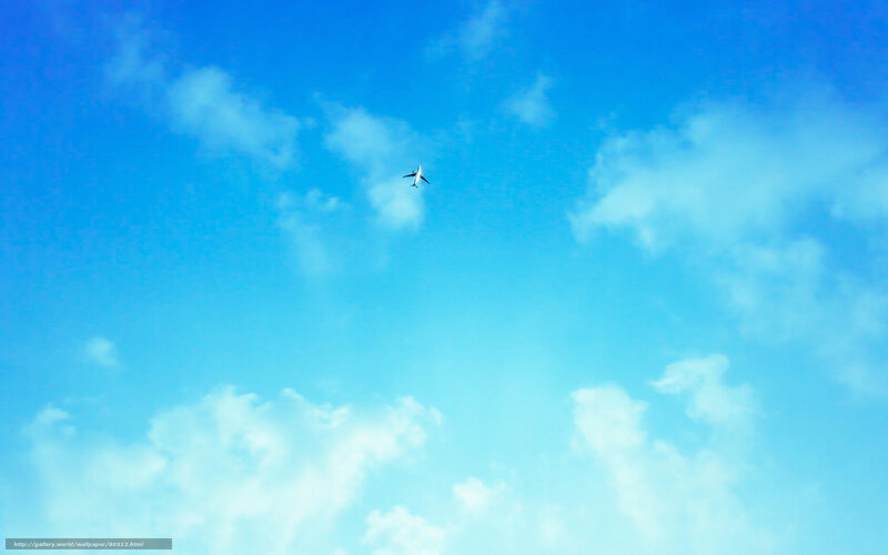 Airplane in Blue Sky — Serene, Afternoon