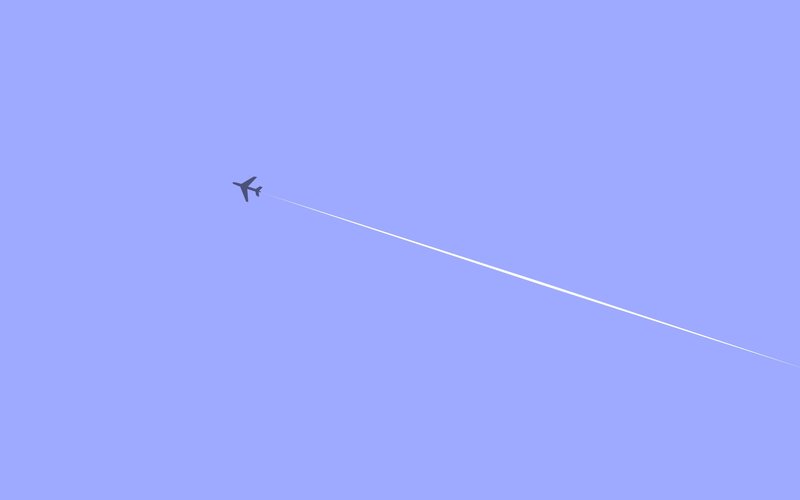 Airplane in Blue Sky — Serene, Vector Art