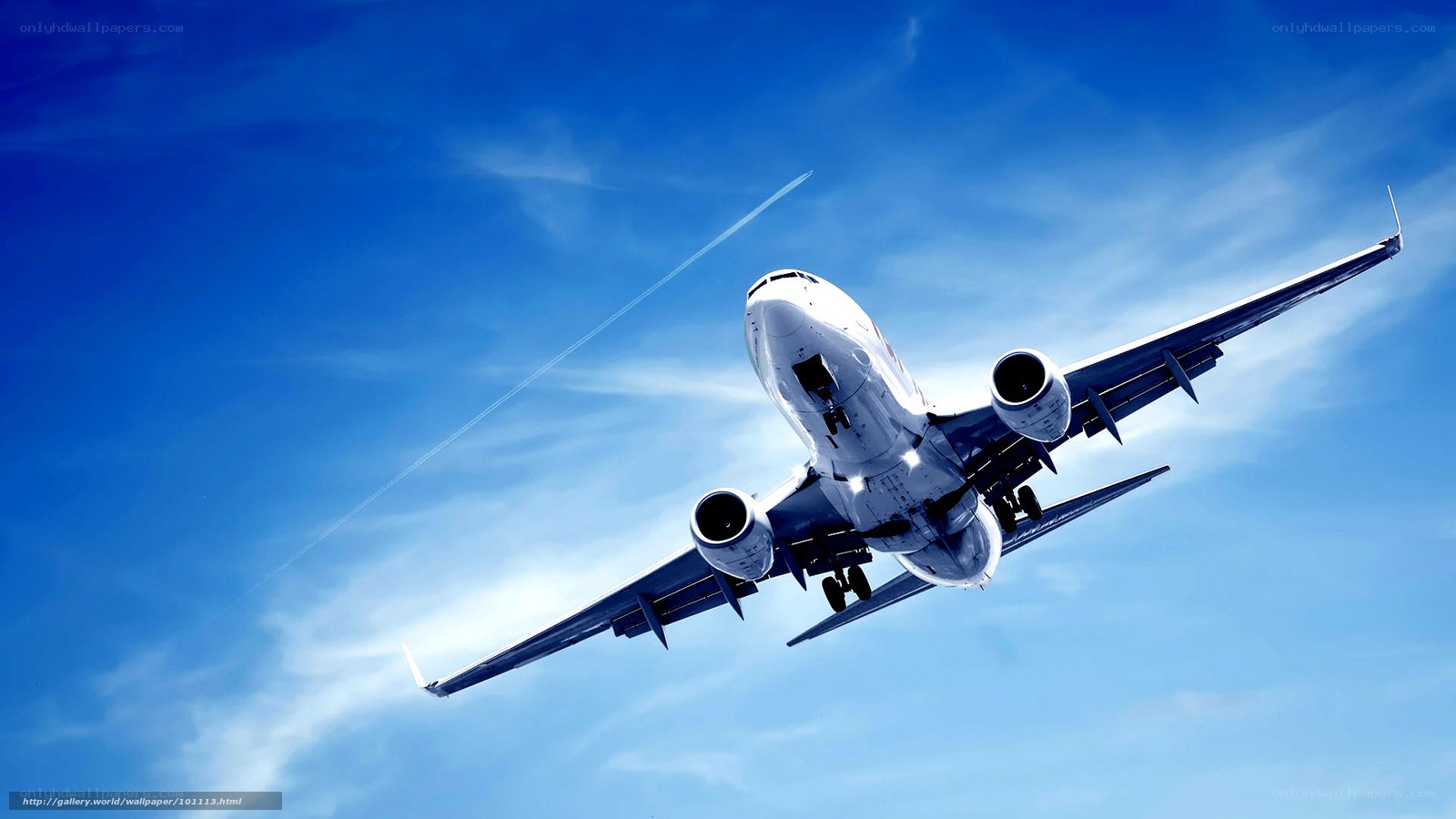 Airplane in blue sky
