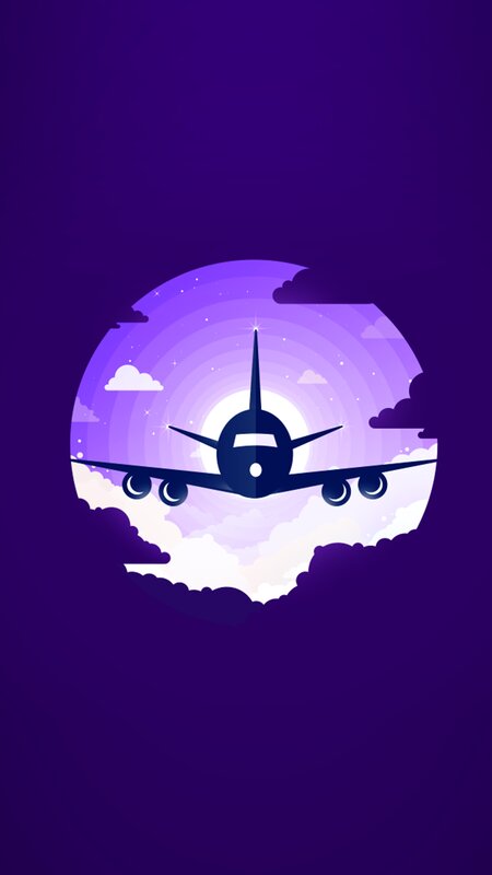 Airplane in Clouds — Purple
