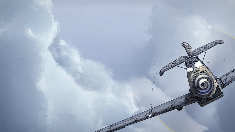 Airplane in Cloudy Sky — Gray, Dramatic
