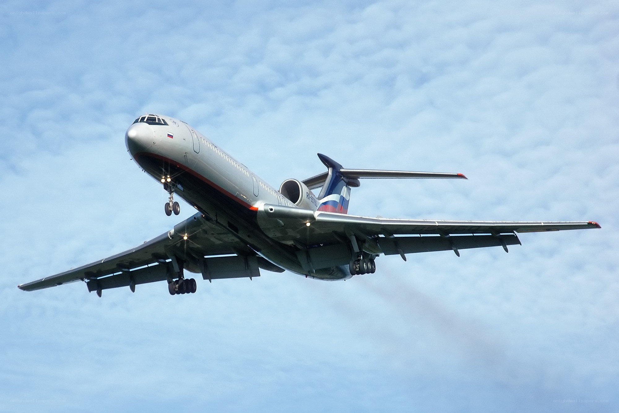 airplane in flight against sky