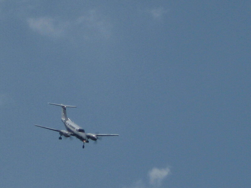 Airplane in Flight — Blue, Calm, Photograph, Sky, Clouds