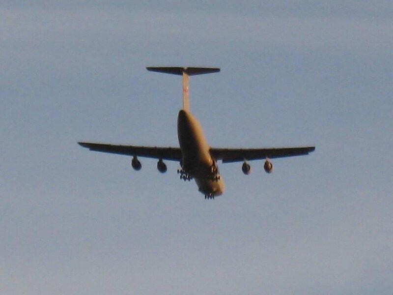 Airplane in Flight — Blue, Calm, Sunset