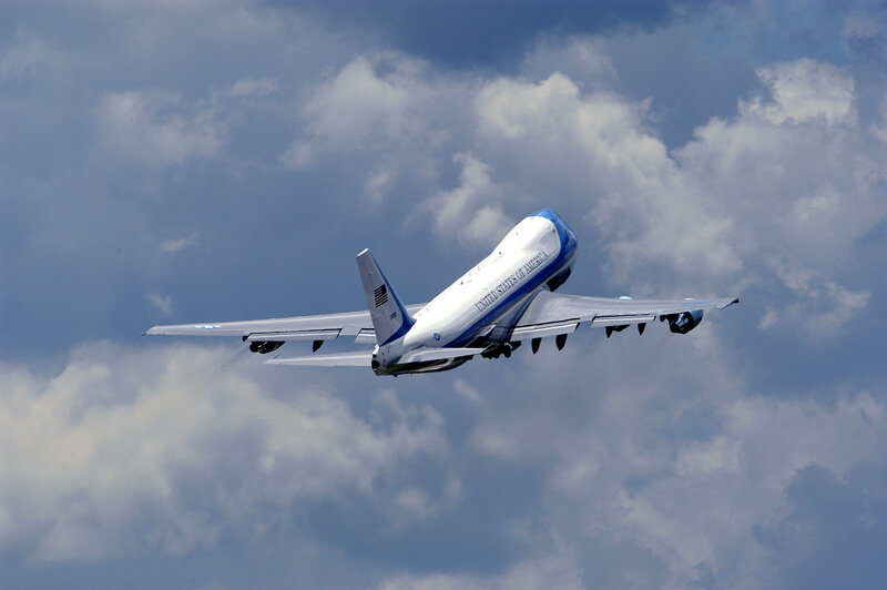 Airplane in Flight — Blue, Dramatic, Photograph