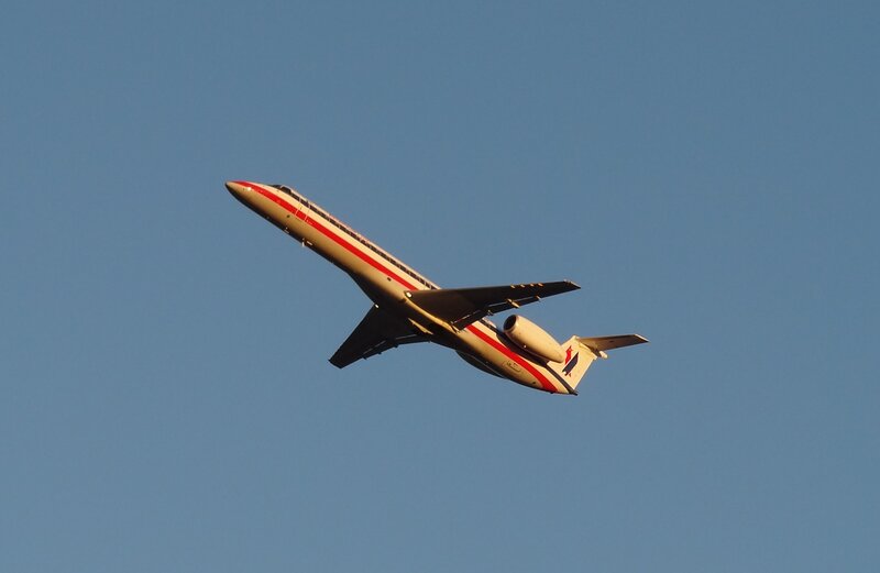 Airplane in Flight — Blue, Serene, Afternoon, Photograph, Sky, Aircraft
