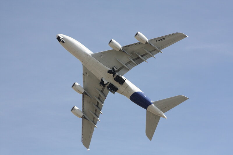 Airplane in Flight — Blue, Serene, Afternoon, Photograph, Sky, Wings, Engines