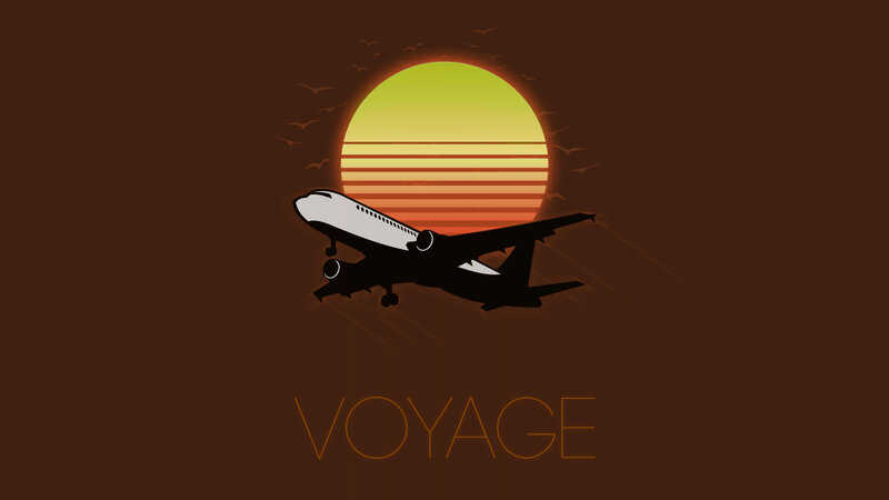 Airplane in Flight — Brown, Serene