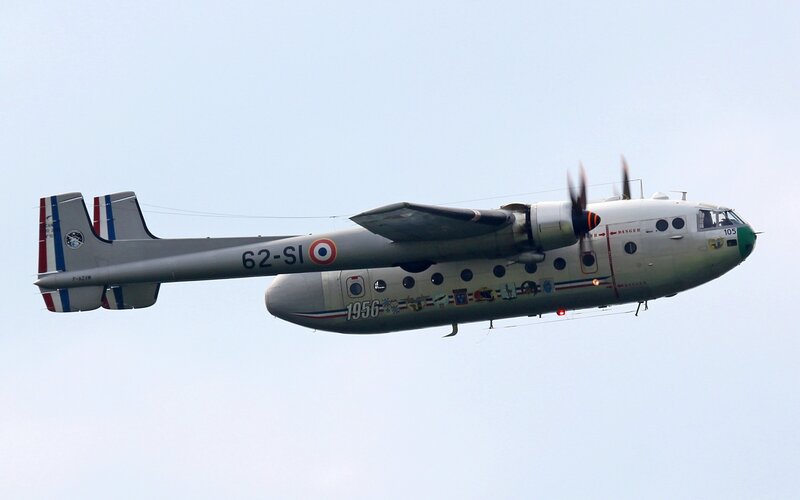 Airplane in Flight — Gray, Calm, Afternoon, Photograph, Propeller