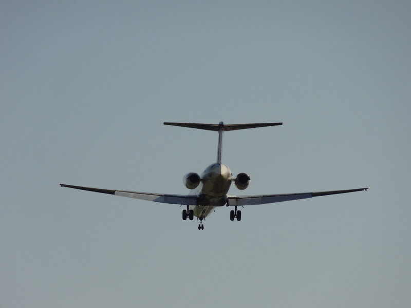 Airplane in Flight — Gray, Calm