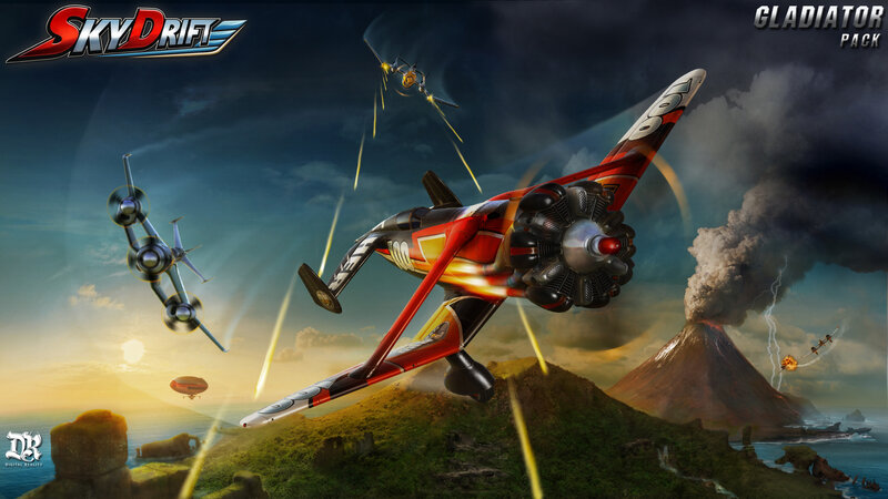 Airplane in Flight — Red, Dramatic