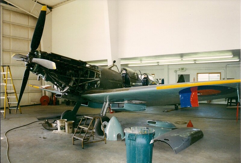 Airplane in Hangar — Gray