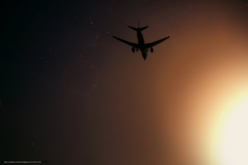 Airplane in Night Sky