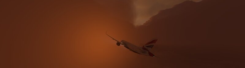 Airplane in Orange Sky